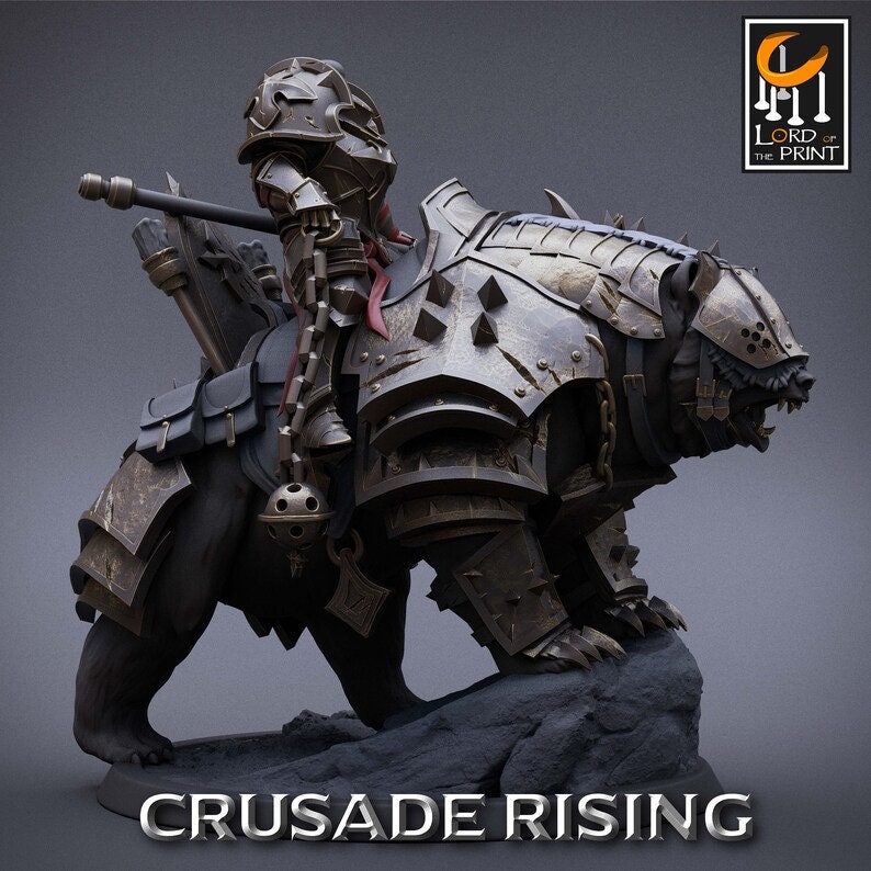 Mounted Templar Bears Crusade Rising Rescale Miniatures 3D Printed ...