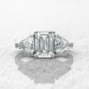 14K Weißgold Jubiläumsring 2 Karat Smaragdschliff Moissanite Verlobungsring Versprechen Ehering Sterling Silber Ring für Frau Geschenk für Sie