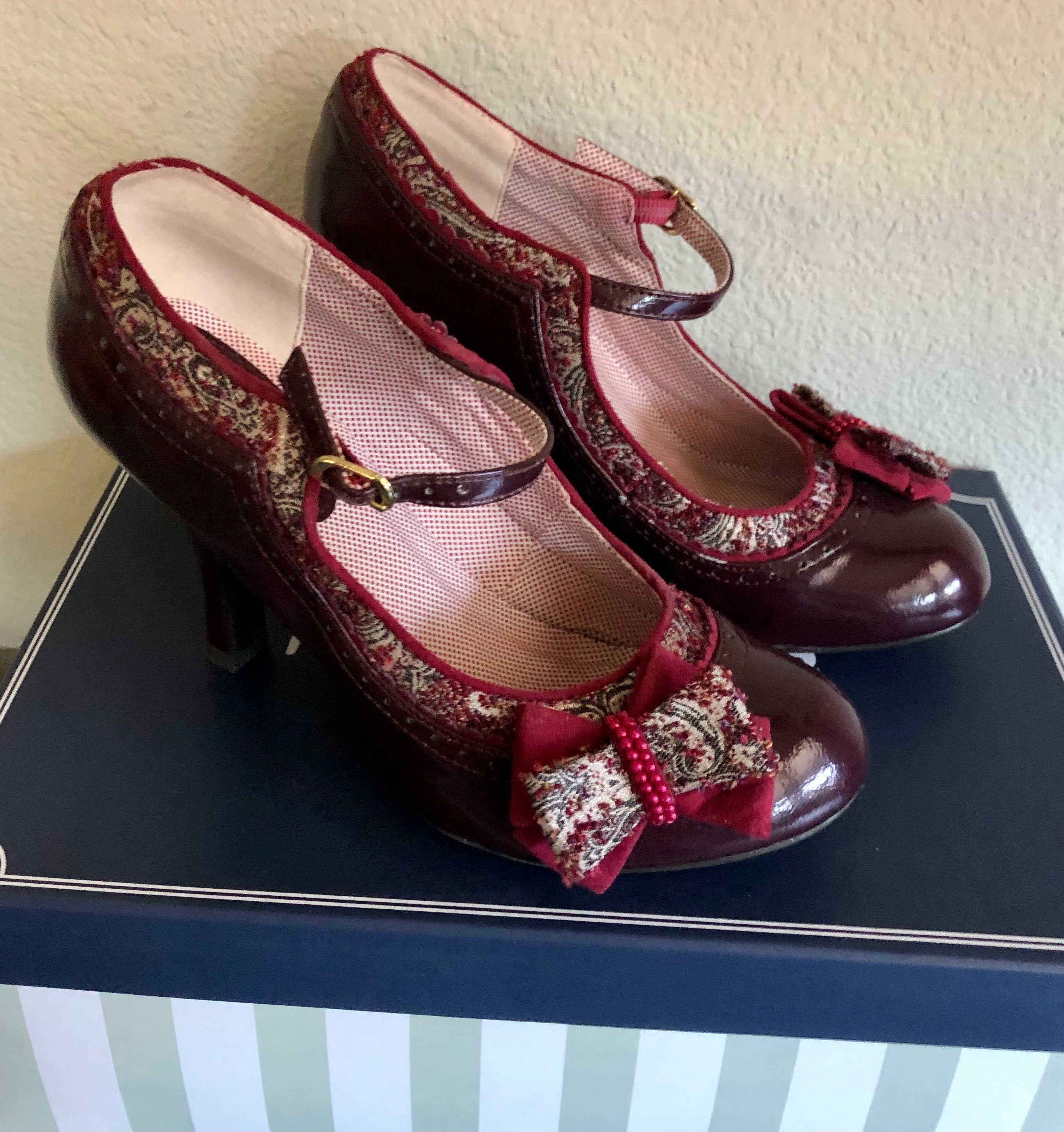 Vintage Inspired Heels by Ruby Shoo/fabric Heels/retro Vintage Style ...