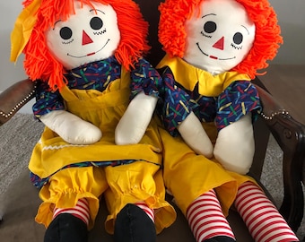 Vintage Raggedy Ann & Andy/Handmade Raggedy Ann/Large dolls/Giant dolls