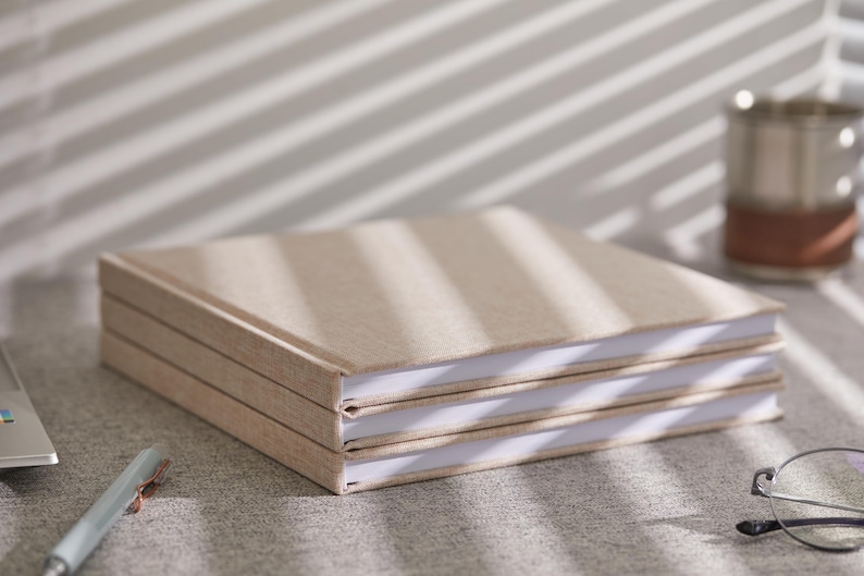 Customized Linen Cover Journal Book – Luxury 180GSM paper, 8.2 x 8.2 Inches, 80 Pages image 4