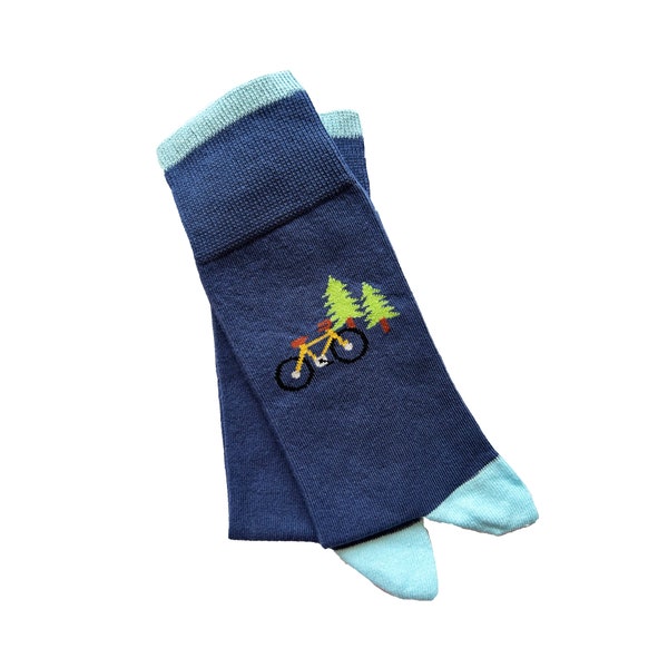 NAVY BIKE SOCKEN | Einzigartige und bequeme Socken, lustige bunte Socken für Frauen und Männer, Geschenkidee, Unisex-Socken, Campingsocken