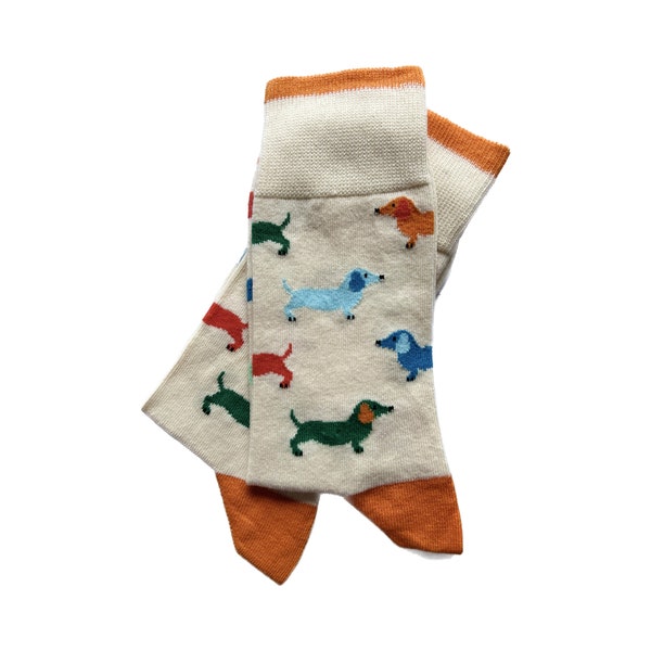 HUNDE BEIGE SOCKEN | Lustige bunte Socken für Frauen und Männer, Geschenkidee, Unisex-Socken, Camping-Socken, einzigartige und bequeme Baumwollsocken