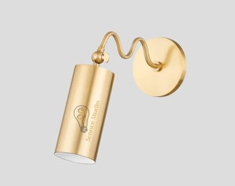 Handmade Brass Wall Sconce: Adjustable Spotlight Accent Lamp