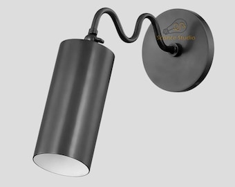 Handmade Brass Wall Sconce: Adjustable Spotlight, Modern Reading Light