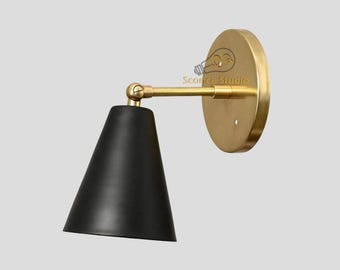 Raw Brass Wall Sconce Light: Handmade Kitchen Vanity Fixture