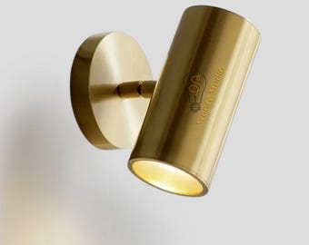 Handmade Brass Adjustable Wall Sconce - Modern Spotlight Accent Lamp