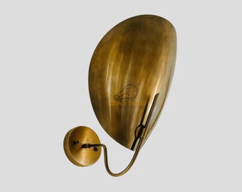 Handmade Brass Beetle Wall Sconce: Mid-Century Modern Stilnovo Light