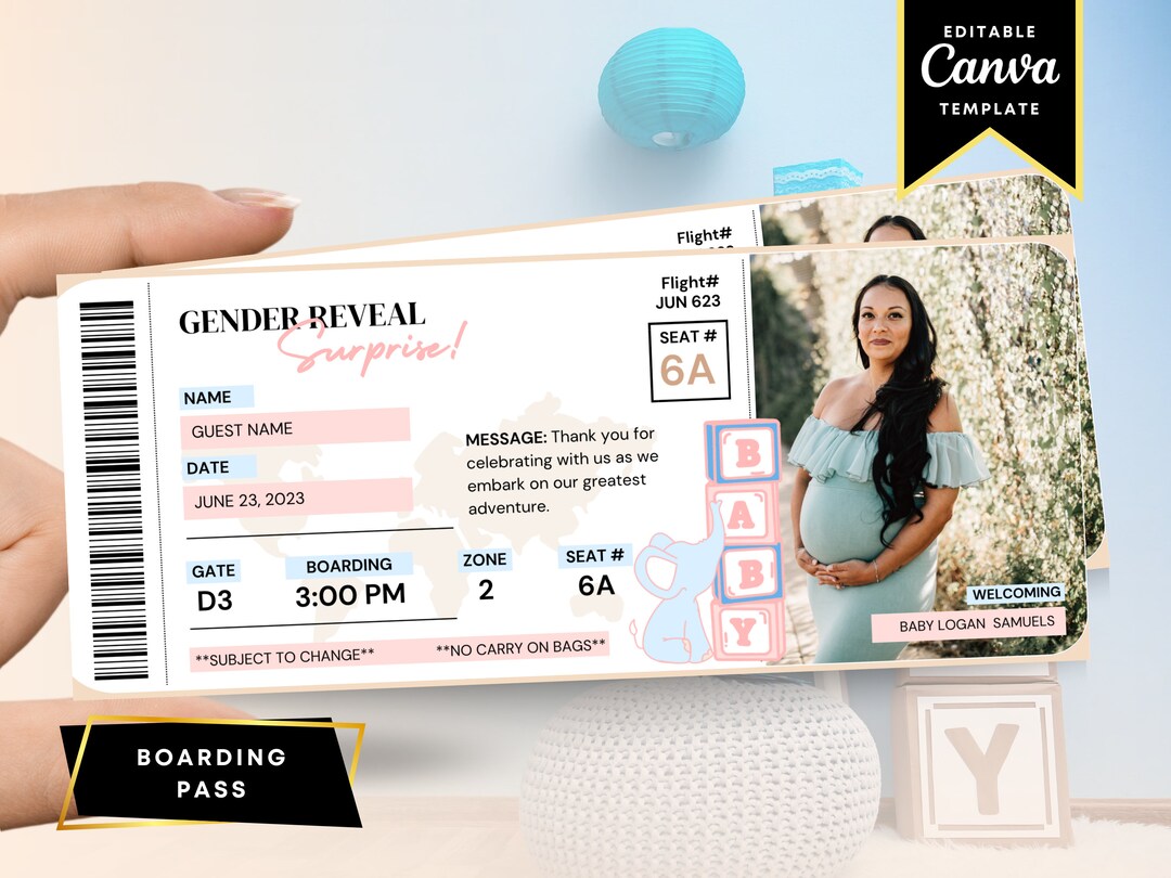 Boarding Pass Boarding Pass Template Boarding Pass Baby Shower