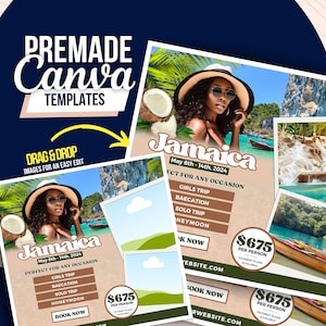Jamaika Flyer - Jamaika Urlaubsflieger - Reisebürovorlage, Kreuzfahrtflieger, bearbeitbarer Reiseflieger für Mittel, Urlaubsreisedesign