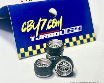 1/64 TURBOxCBY 9.7mm wheels / 1 RANDOM SET / diecast customs / 1.64 wheels