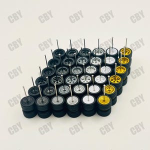 10MM Wheels / 1/64 Wheels Premium Rubber Tires / JDM, Muscle, etc / 1:64/ Diecast Customs