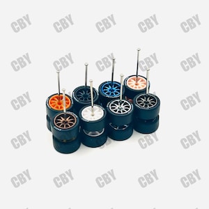 10.5mm Wheels 1/64 Scale / Lettered Tires / Plastic rim, rubber tire