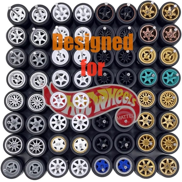 NEW SALE custom cars diecast Hotwheels 1/64 rubber tires for customs /5, 10 sets (for 10 cars) / JDM, Muscle, Offroad, etc / 1:64 multi list