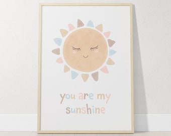 Boho Nursery Print, Sun Nursery Decor, You Ar My Sunshine Nursery Wall Art, Boho Decor For Baby room, Gender Neutral Nursery Decor, Boy Girl