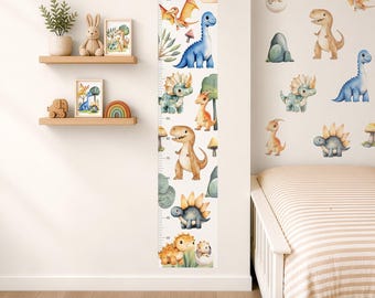 Personalised Height Chart Wall Sticker, Dinosaur Theme Nursery Wall Decal