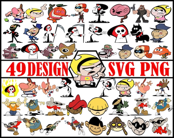 Funny Character Svg, Cartoon Network 90s Bundle Svg, Cartoon Characters  Svg, Grimm Reaper Svg, Png, Svg, Eps, Dxf