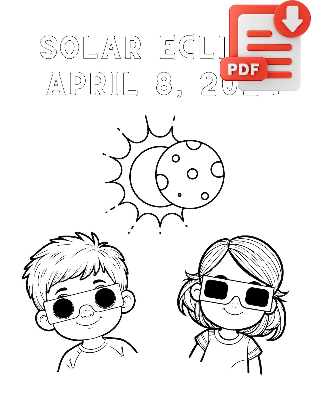 solar-eclipse-coloring-pages-2-pages-etsy