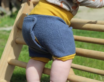 Short weaning pants, diaper-free pants, cloth diaper pants made of wool boiled wool size 80-92
