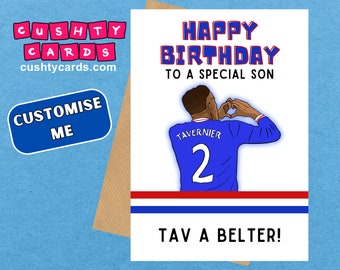 Rangers Birthday Card - Personalised | James Tavernier