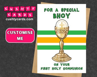 Celtic BOY/GIRL First Holy Communion Card - Personalised | Holy Communion