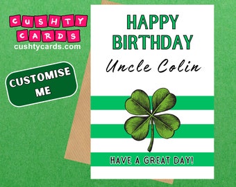 Celtic Birthday Card - Personalised | Clover