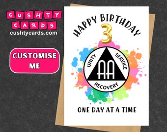 AA Recovery Card - Personalised | Alcoholics Anonymous