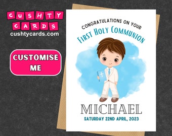 BOY/GIRL First Holy Communion Card - Personalised | Holy Communion