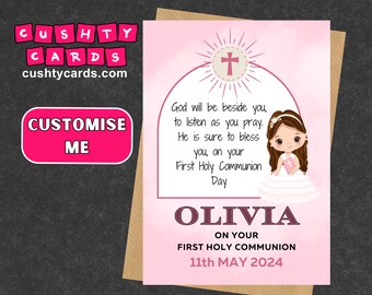 BOY/GIRL First Holy Communion Card - Personalised | Holy Communion