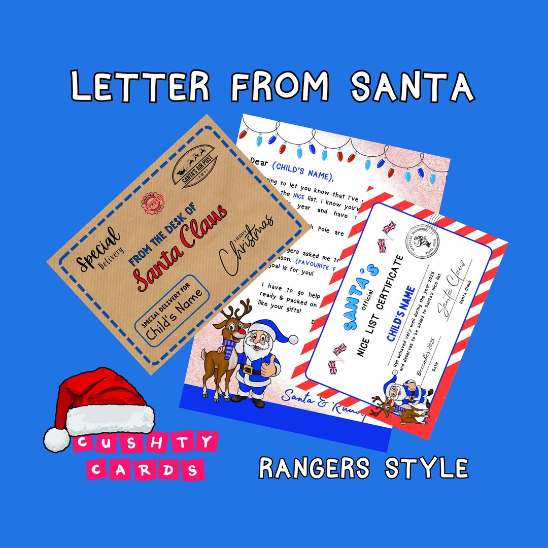 Personalised Letter From Santa Set Rangers Style Etsy