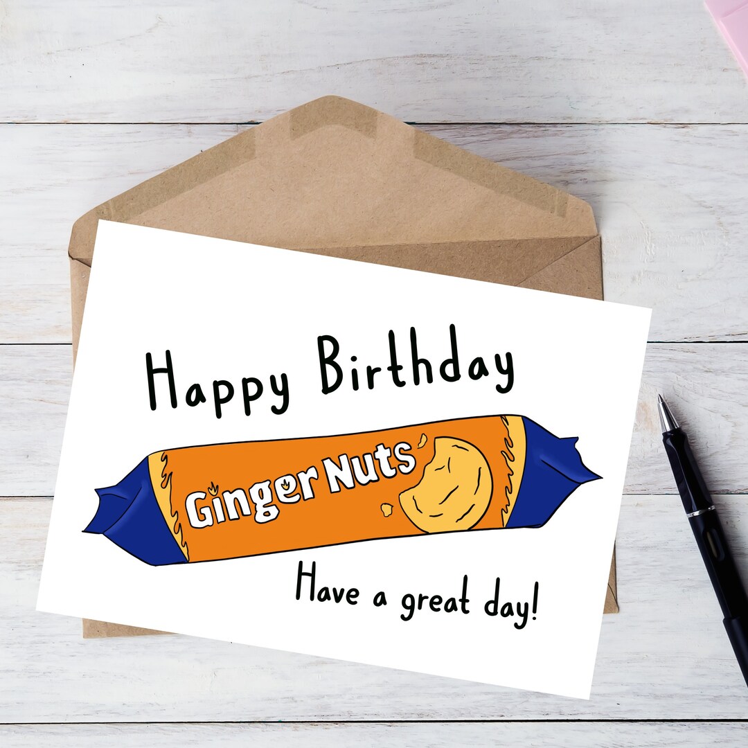 Ginger Birthday Card. Etsy