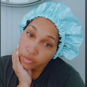 Satin Hair Bonnet for Natural Hair - Reversible Sleep Bonnet for Curls Locs - Mommy and Me Matching Set - Handmade Satin Bonnet Canada