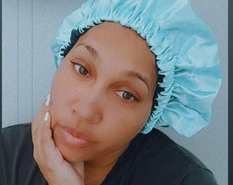 Reversible Satin Sleep Bonnet: Handmade Hair Protection for Curls & Locs