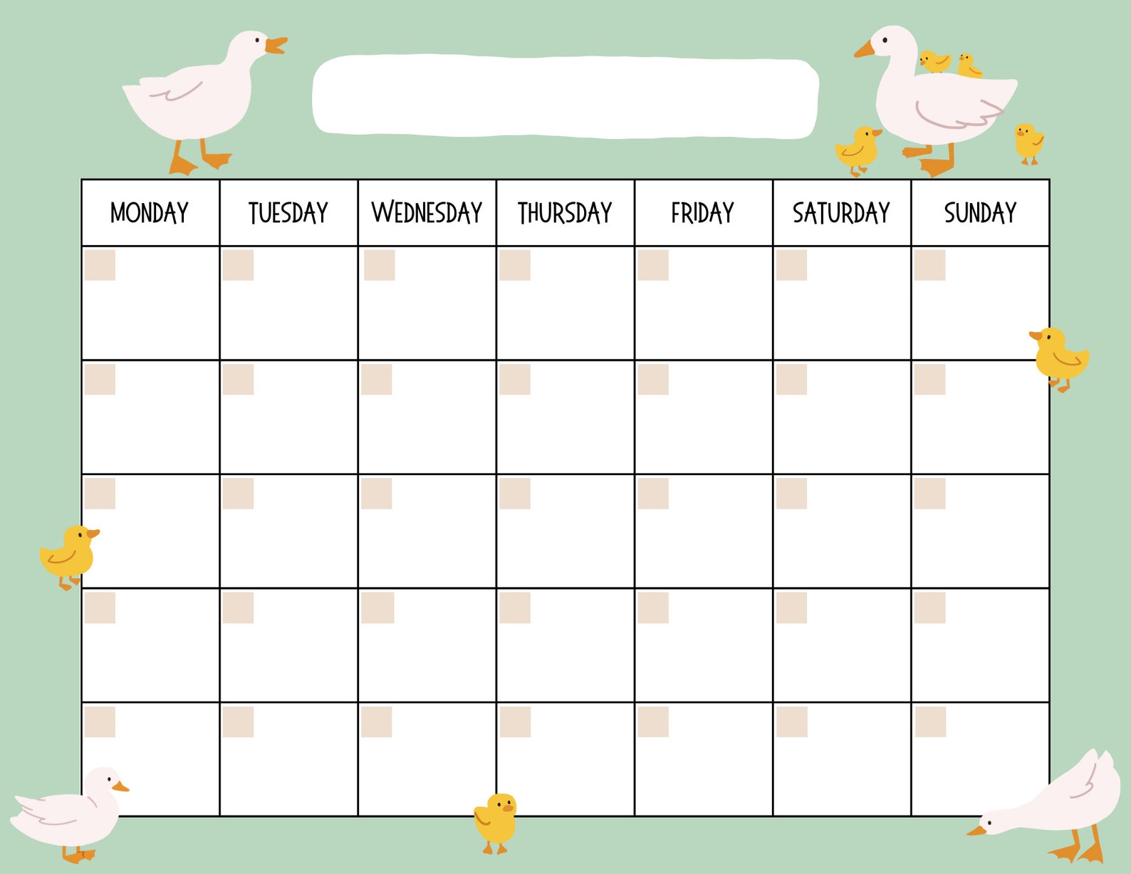 Cute Duck Digital Planner Download Bundle, Digital Download Planner ...