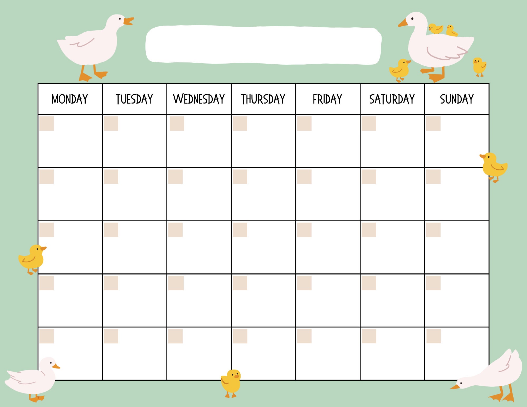 Cute Duck Digital Planner Download Bundle, Digital Download Planner ...