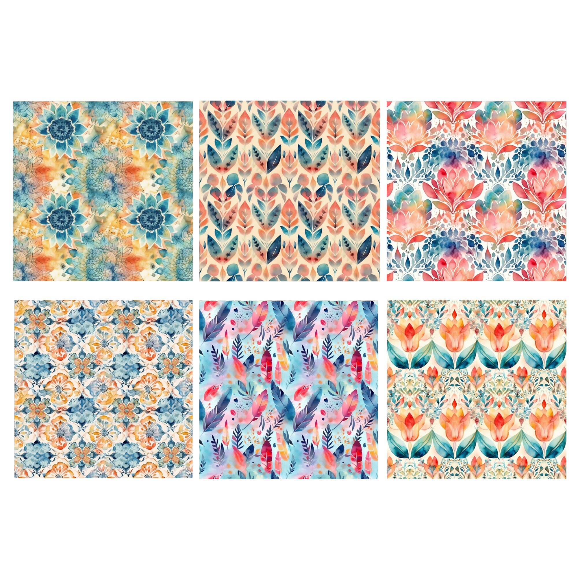 Pretty Bohemian Seamless Digital Paper - Seamless Colorful Boho ...