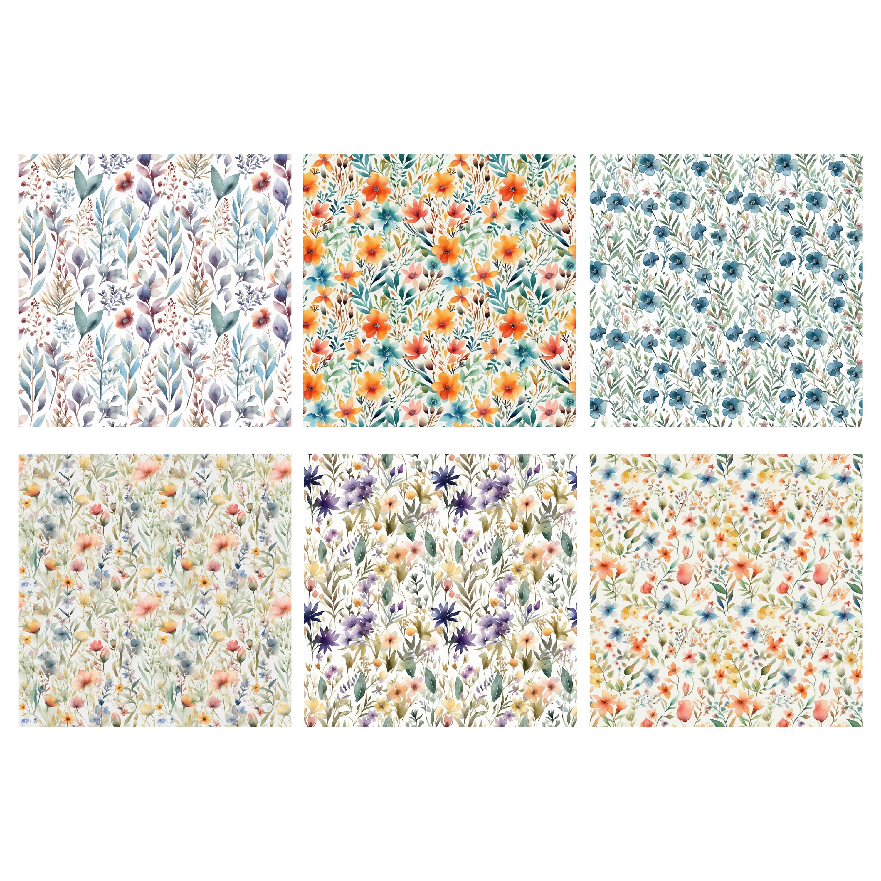 Dainty Florals Seamless Digital Paper - Seamless Pretty Flowers ...