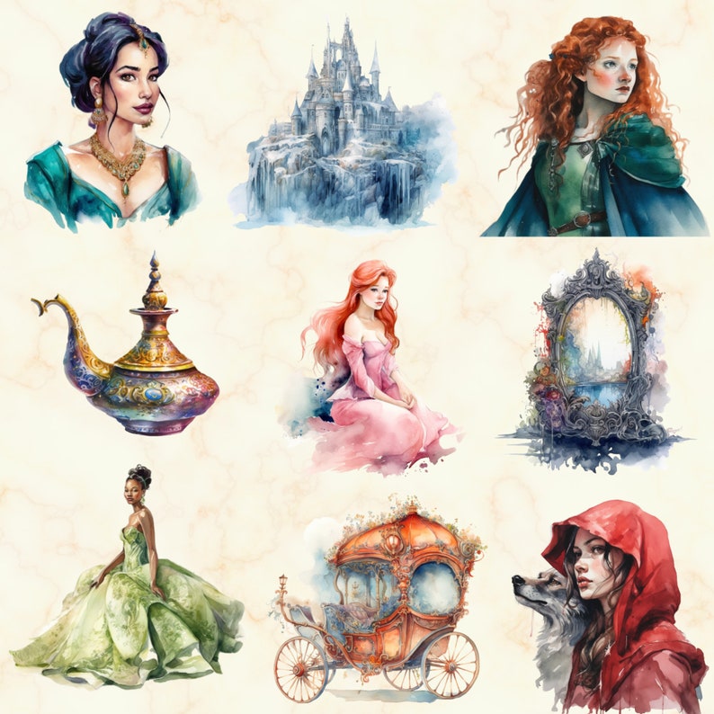 45 PNG Watercolor Fairytale Clipart - Fairytale Fantasy Book PNG Set ...