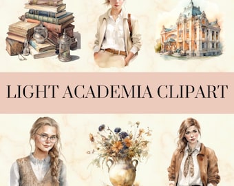 36 PNG aquarel licht Academia clipart-vrij neutrale College PNG set, commercieel gebruik, Instant Download