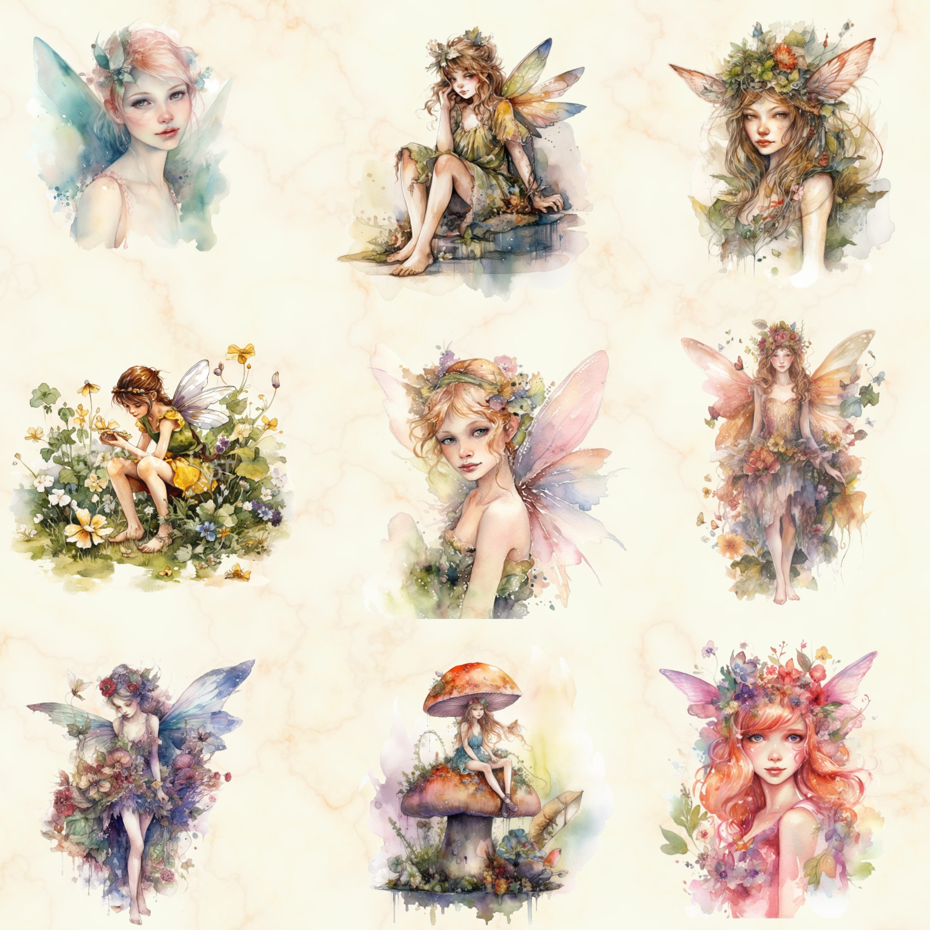 27 Pretty Woodland Fairies Clipart - Magical Fairy PNG Set, Fantasy ...