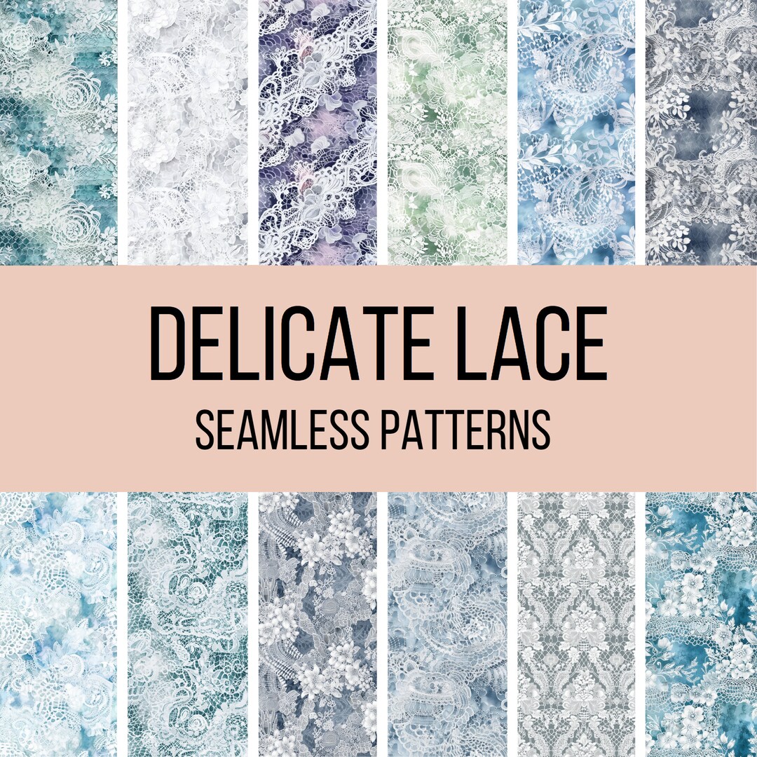 Delicate Lace Seamless Digital Paper - Seamless Antique Lace Watercolor ...