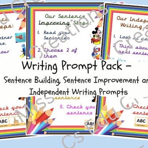 Writing Prompt Pack - Sentence Building, Sentence Improvement and Independent Writing Prompts