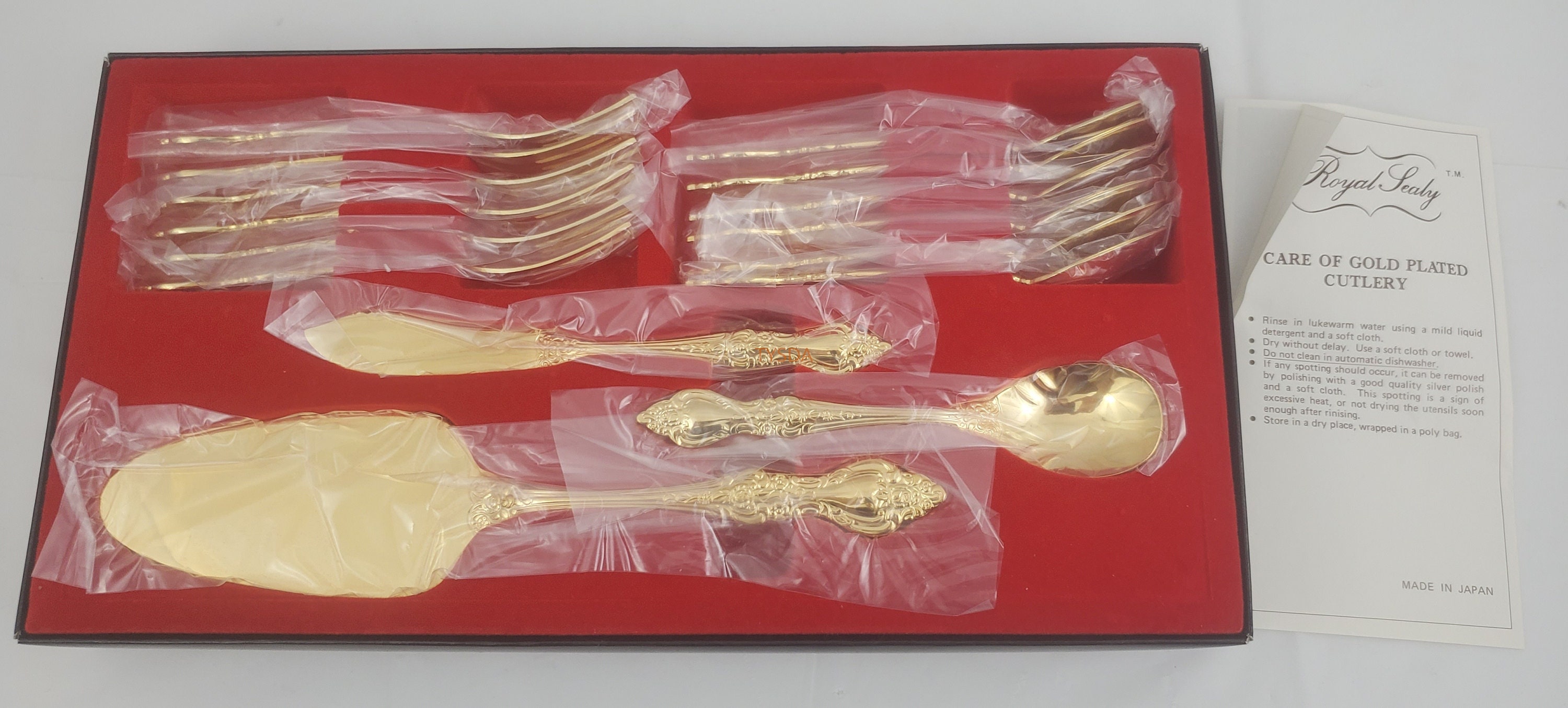Royal Sealy Gold Plated 15 Piece Dessert Serving Set in Etsy