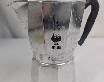 Vintage Bialetti Moka Express Aluminum Stovetop Espresso Coffee Pot
