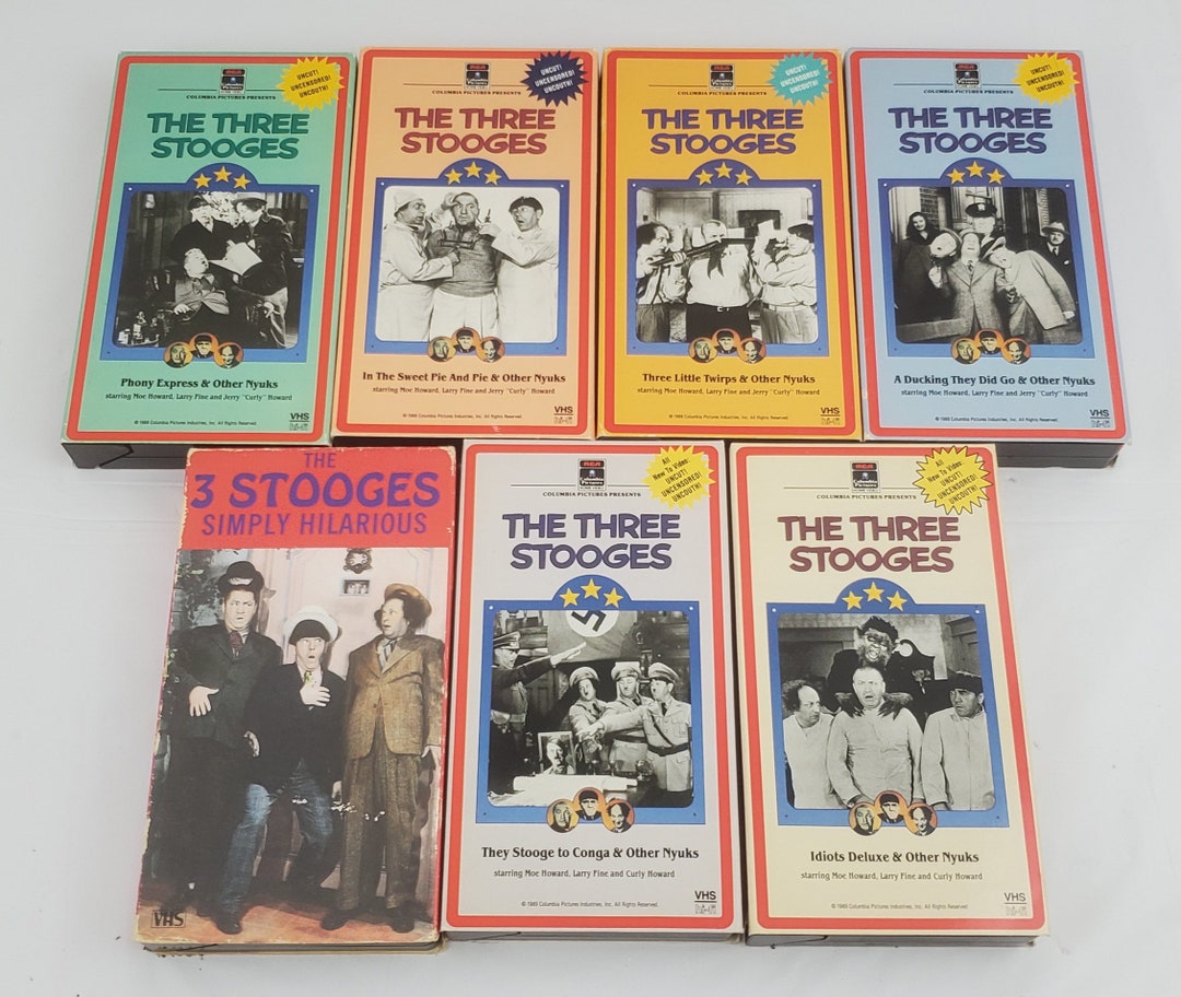 Lot of 7 the Three Stooges VHS Tape Columbia Pictures Comedy Etsy