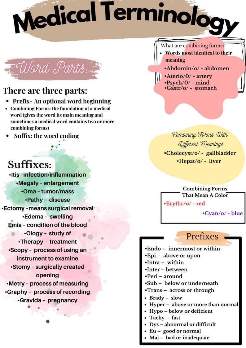 Comprehensive Medical Terminology Notes Clear, Concise & Organized ...
