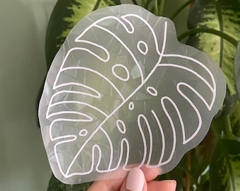 Monstera Leaf Suncatcher | Plant Lover Gift | Rainbow Maker | Window Sticker | Static Cling