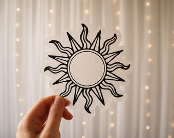 Boho Sun Suncatcher Window Sticker | Celestial Rainbow Window Decal | Sun Moon Home Decor | Bohemian Gift