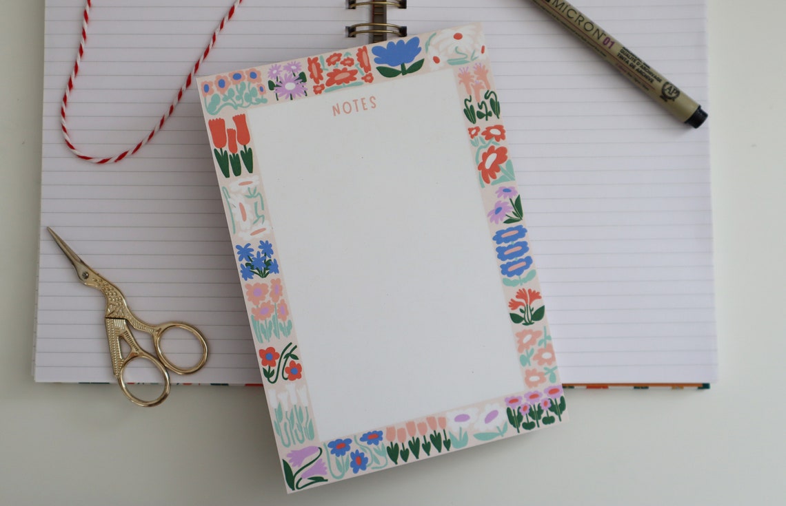 Floral Notepad 5x7 to Do List Daily Planner Stationery Cute Checklist ...