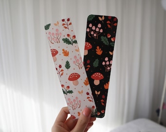 Woodland Bookmark | Double Sided Bookmark | Mushroom Art | Nature | Forest | Cottagecore | Book Lover